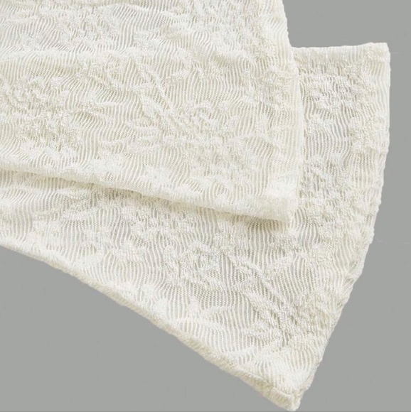 Cream Flare Sleeve Square Collar Ruffle Trim Hem T-Shirt,Long Sleeve Top - Picture 2 of 4